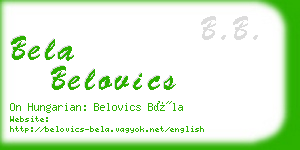 bela belovics business card